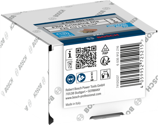 Matriz de crimpado Bosch PRO de 25 mm² de cobre.